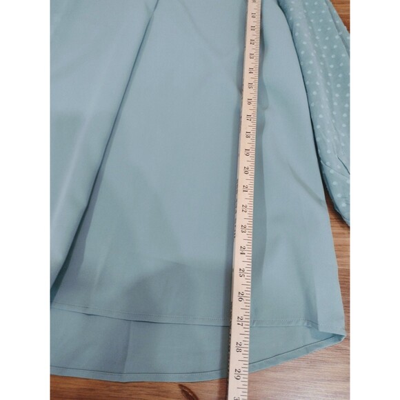 Bebonnie Women's Plus XXL Top Flowy Green Puff Sleeve Sheer SOFT Mesh NWT - Picture 13 of 15